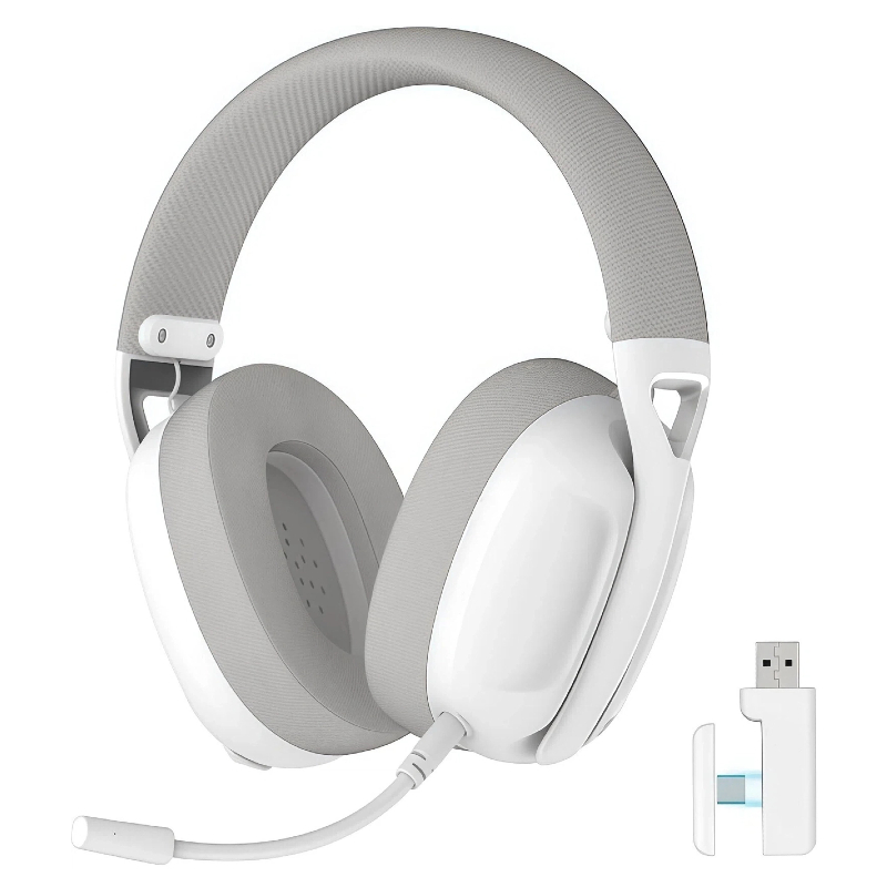 SMAILWOLF L80 Bluetooth wireless wired three-mode gaming headset laptop home lightweight headset with microphone: WHITE