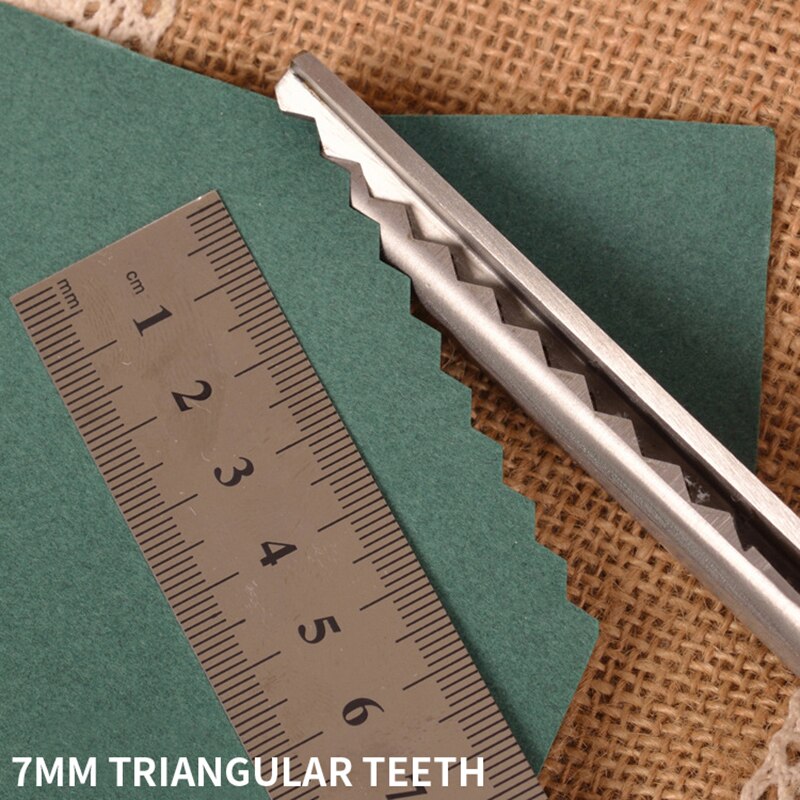 Stainless Steel Pinking Shears Handled Crafts Dressmaking Zig Zag Cut Scissors Sewing Scissors Fabric: Triangle 7mm