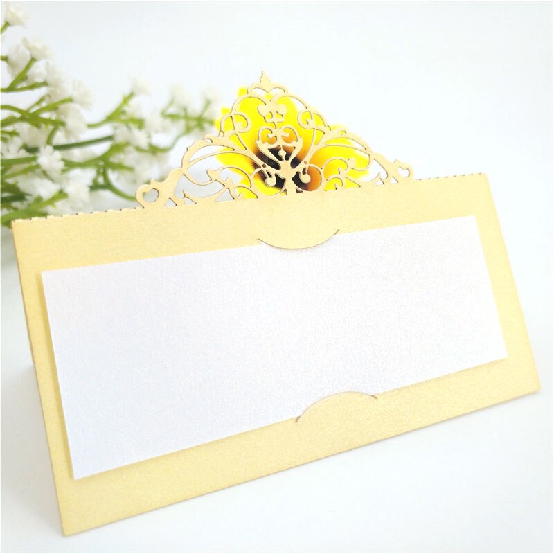10 stk festbord navn gæste bord kort navne kort bord bord bord bryllup forsyninger sidde dekoration favor 6z-sh873: Gul