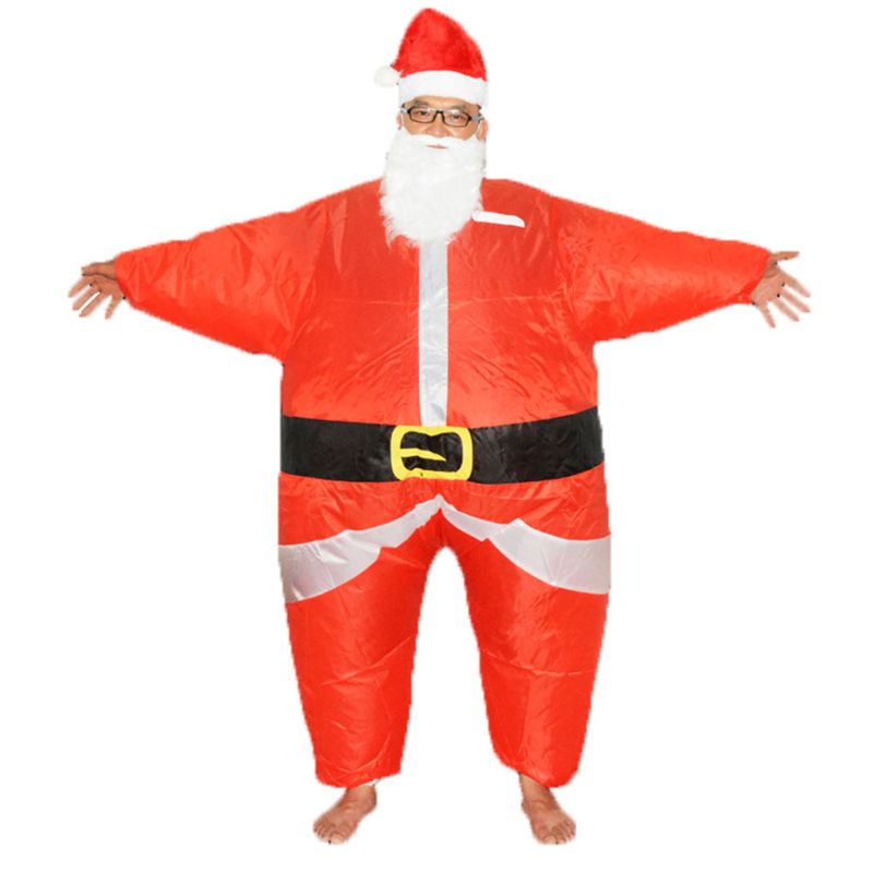 Traje de papai Noel Para Adultos Inflável Blow Up Suit Fantasia Vestido de Natal festa de Natal Cosplay empresa bares clubes de dança do partido