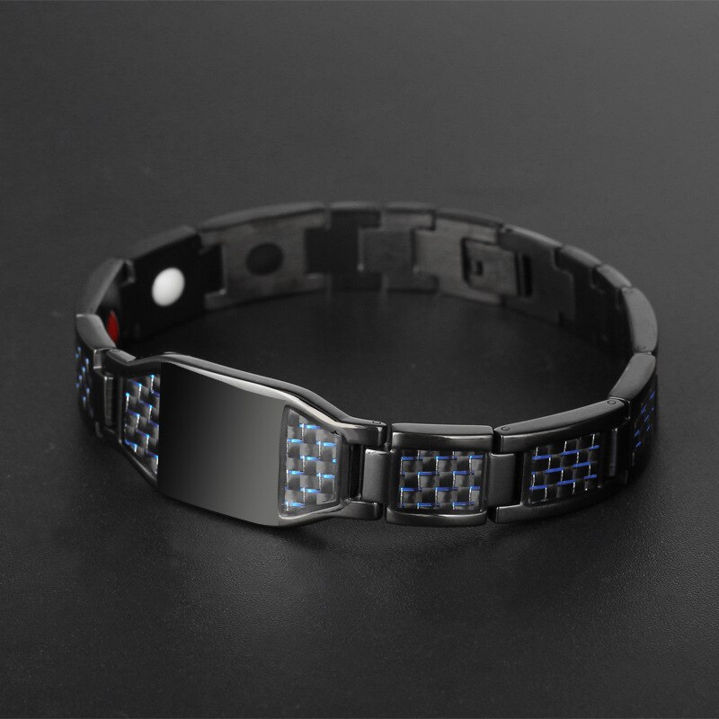 MADALENA SARARA Prämie Titan Stahl Faser Kohlenstoff Energie Armbinde Germanium Magneten Negativ Ionen Intarsien Gesund Für Körper