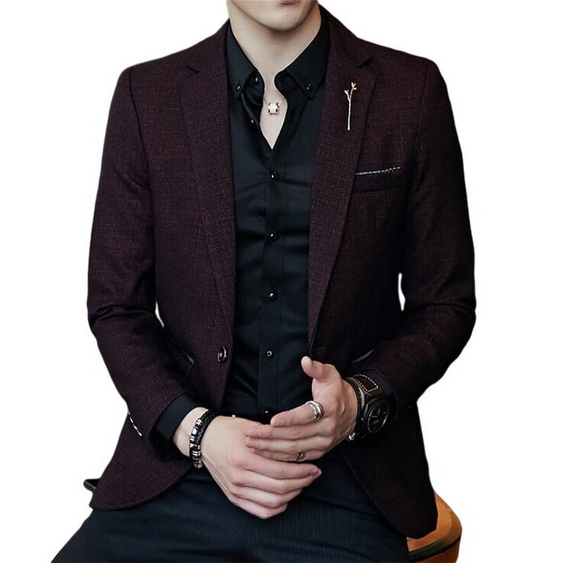 Men Stylish Blazer Dot Striped Blazers Men Slim Fit Blazer Business Casual Blazers M-3XL