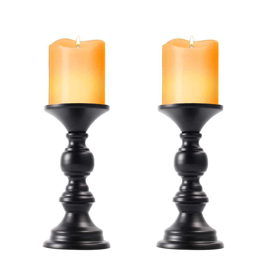 2x Retro Candle Holder Wedding Decoration Modern Candle Holder Centerpiece Candlestick Dining Table Decoration Candle Holders: Black
