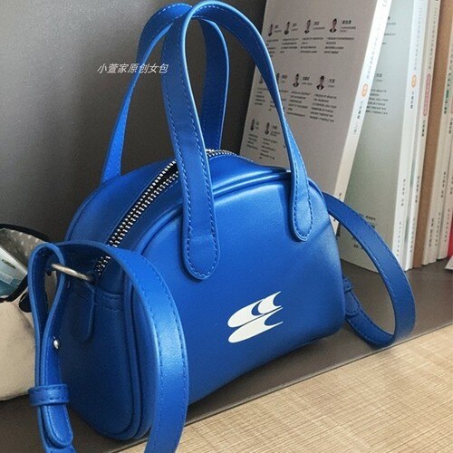 Fashion Design Women Boston borse a tracolla Klein Blue Ladies borsa a tracolla piccola borse da donna Mini Tote retrò semplici: blue