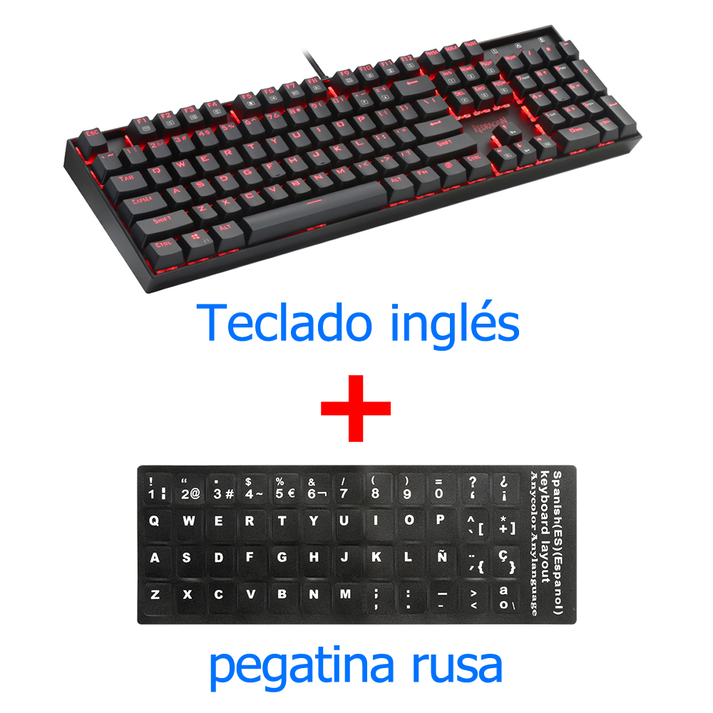 Redragon Mitra K551 USB Tastiera Da Gioco Meccanica Blu Interruttore FAI DA TE 104 Chiave Retroilluminato PC Gamer Russo Keycaps O Spagnolo etichetta: K551 ES