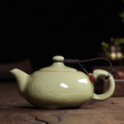 170ml Crackle Glaze Brother Kiln Longquan Celadon Exquisite Teapot Zisha Ceramics Arts yixing Clay Antique Porcelain Tea set: B