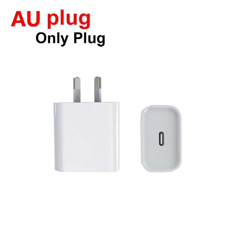 Quick Charge 3.0 QC PD charger 20W QC3.0 US/EU/UK plug USB Type C fast charger, suitable for iPhone 12, for Huawei PD charger: AU plug