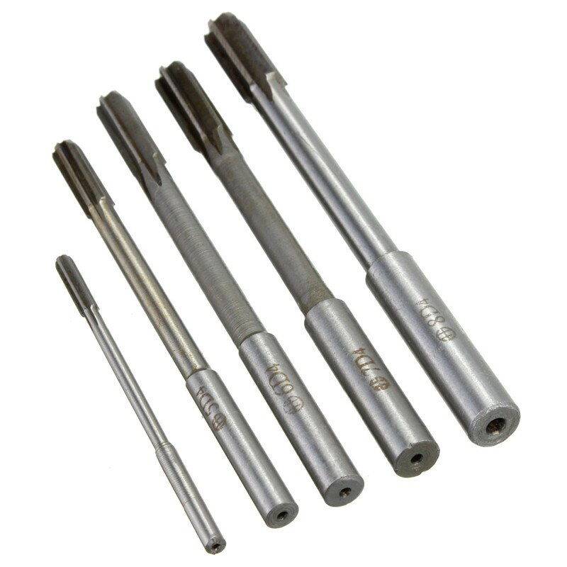 5pcs/Set HSS D4 Machine Reamer Straight Shank Milling Reamers Precision Chucking Machine Cutter Tool 3/5/6/7/8mm Reamer