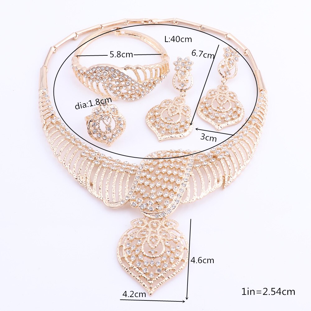 Cynthia Mode Afrikaanse Sieraden Set Dubai Verzilverd Bridal Ketting Oorbellen Set Crystal Indian Wedding Sieraden