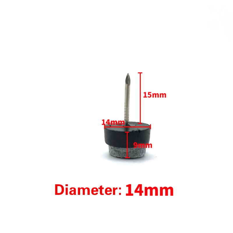 30Pcs Stoel Tafel Meubilair Been Bodem Voeten Nail Protectors Antislip Houten Vloer Protector Vilt Mat Pad nail: 14mm Black