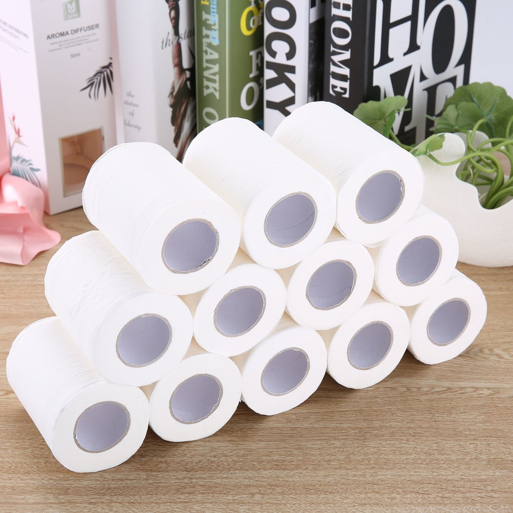 12 Rolls Natuurlijke Papieren Handdoeken Draagbare Toiletpapier Voor Kantoor Voor Familie Restaurant Papieren Handdoek