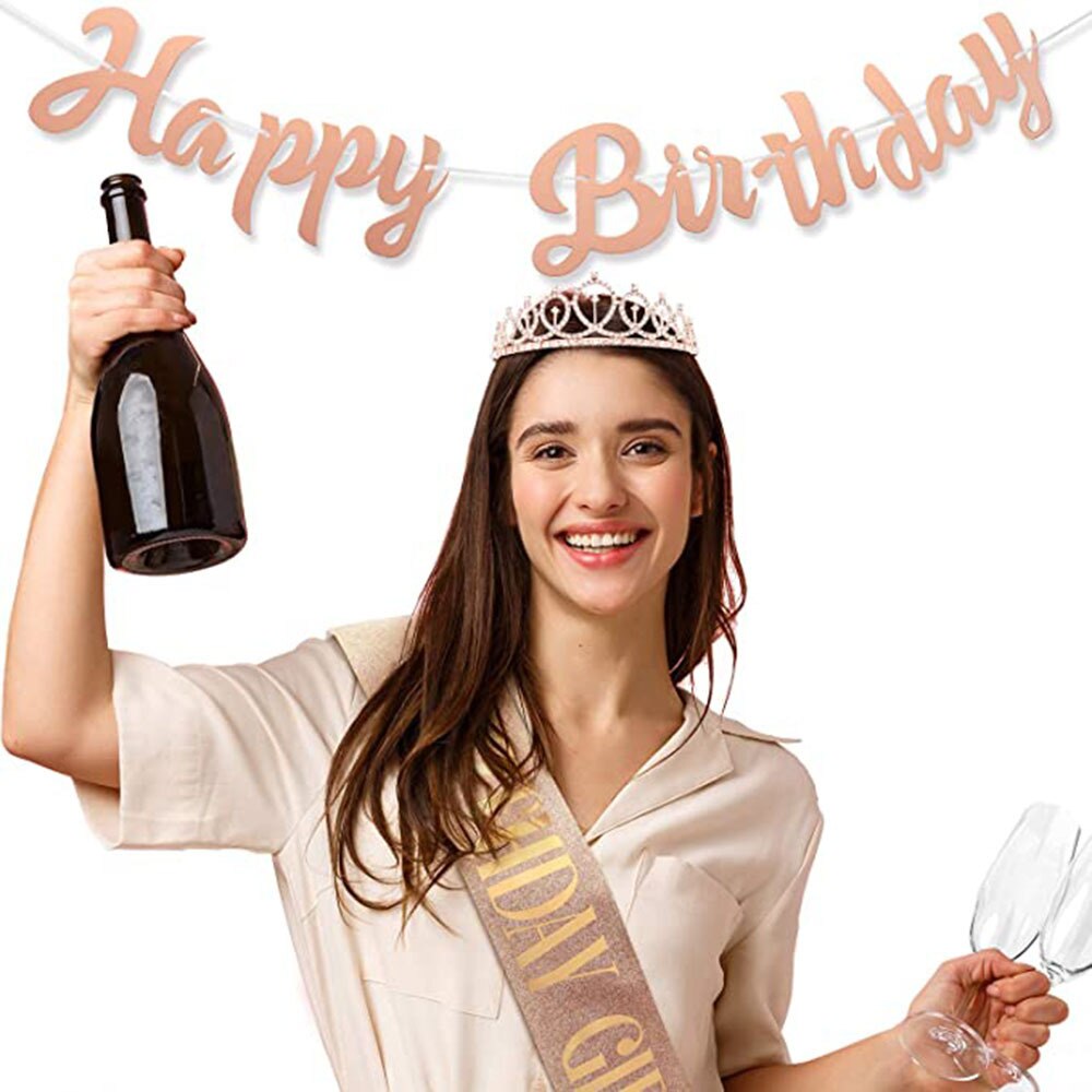 Geburtstag Mädchen Schulter Gurt Krone Banner 3 stücke Gesetzt Glücklich Geburtstag Party Dekor freundlicher Mädchen jubeln Geburtstag Mädchen Gefälligkeiten