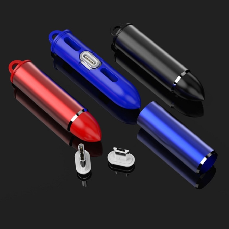 Magnetische USB Kabel Stecker Lagerung Kasten Typ C Mikro USB C 8 Stift Ladung Adapter Tipps Kasten Telefon USB Magnet ladegerät Kabel Stecker