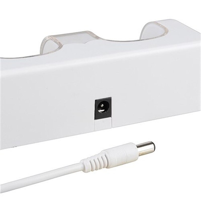 Voor N-Wii Controller Wit Afstandsbediening Dual Charging Dock Station + 2X2800 mAh Batterij Met forWii Blauwe LED Licht
