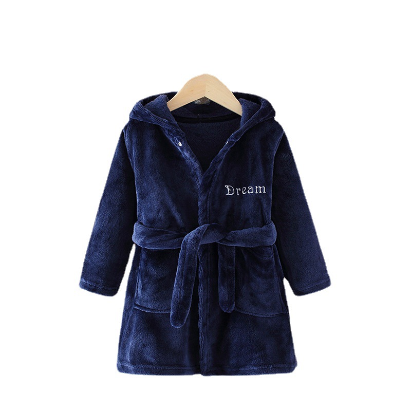 Children's Bathrobes Spring, Autumn and Winter Boys' Girls' Home Wear Nightgown Bathrobe Children's Pajamas Flannel