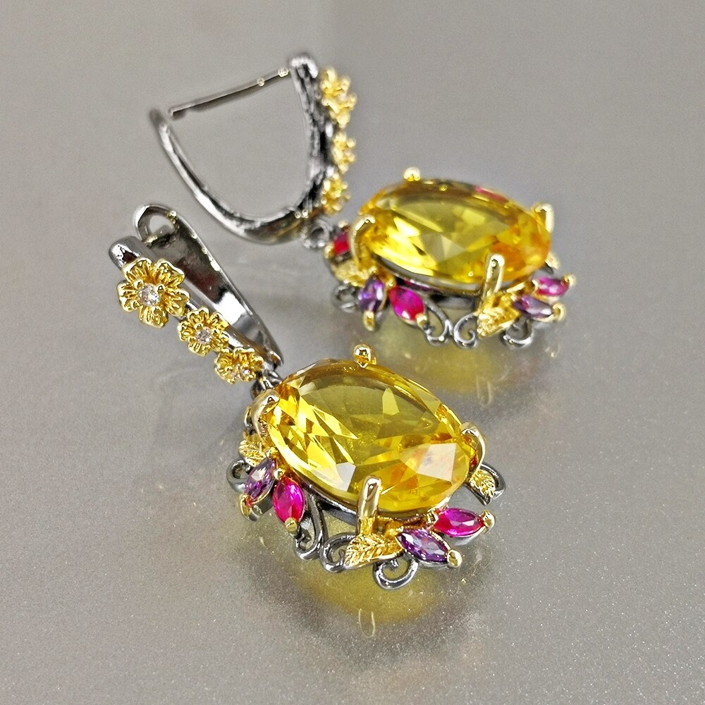 Dreamcarnival1989 fabuloso declaração brincos feminino elegante deslumbrante ouro zircônia aniversário flor pendurado jóias we4036g