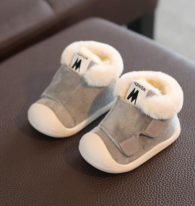 winter children plus cotton thick warm cotton shoes baby soft bottom toddler shoes cotton boots: 4 / 5.5