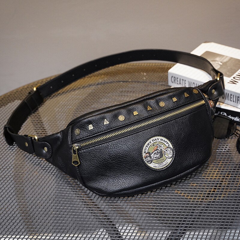chest bag waist bag personality badge pattern men and women shoulder messenger bag street trend messenger bag