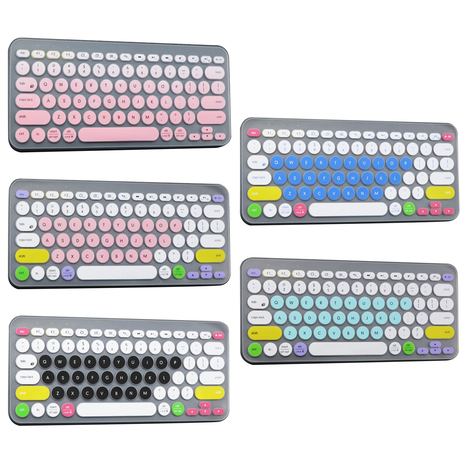 Besegad Mode Kleurrijke Laptop Siliconen Toetsenbord Cover Skin Sticker Protector Voor Logitech K380 Bluetooth Toetsenbord