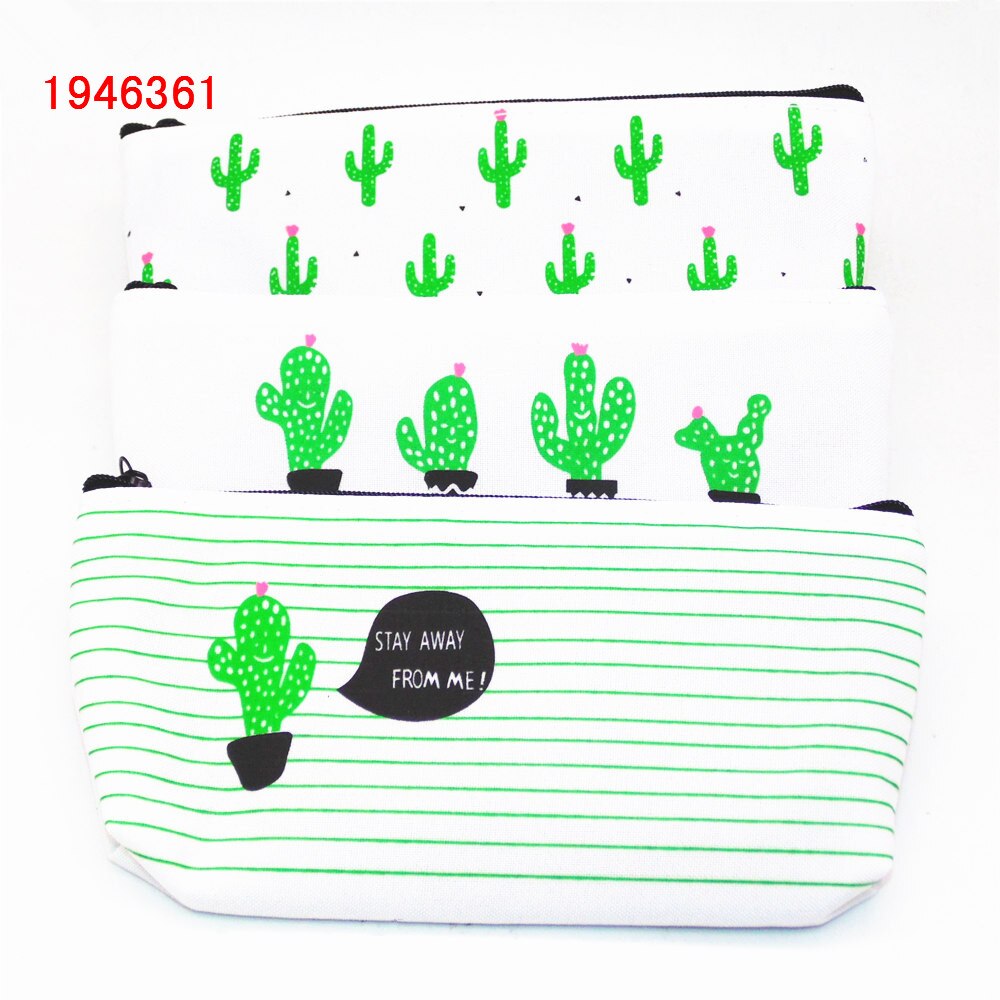 Bref Style Cactus toile grande capacité papeterie étuis à crayons sac bureau école papeterie crayons sacs organisateur de stockage