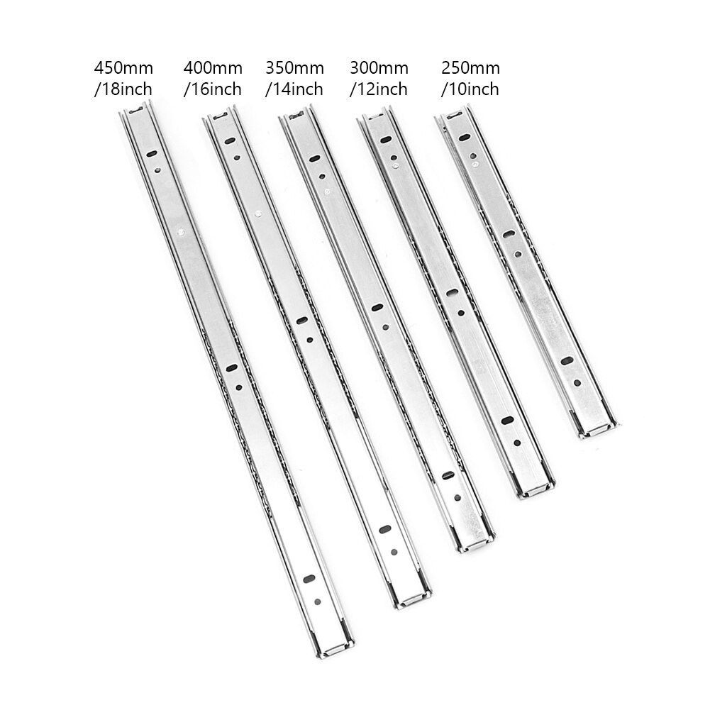 27mm Ball Bearing Drawer Slides Furniture Slide Steel Ball Bearing Slides Keyboard Cabinet Cupboard Drawer Runners 10&quot;~18&quot;