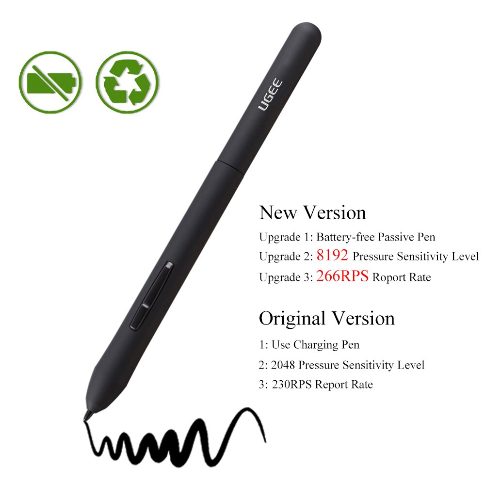 UGEE M708 Upgraded Graphics Drawing Tablet Board with Battery-free Passive Pen 8192 Pressure Sensitivity 266RPS 10 * 6inch