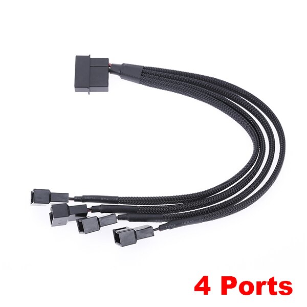 Fi-labs ide molex 4 -nastainen liitin  to 3 -nastainen /4 -nastainen jäähdytin molex-tuulettimen sovitin jakaja virtaholkki kaapeli  (12v vain )-25cm: 4 porttia