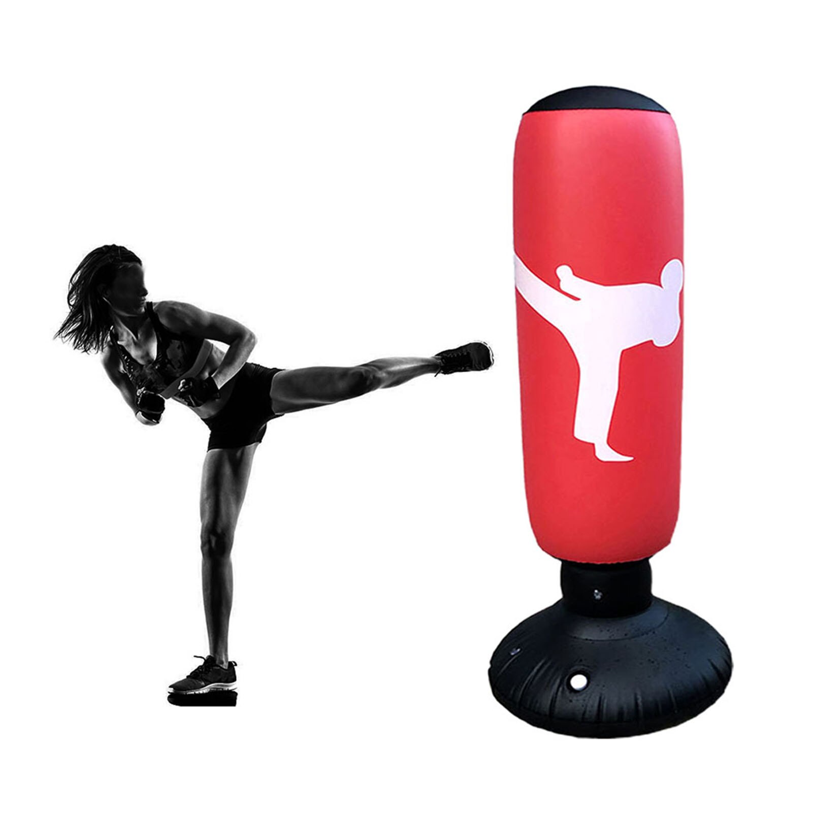 Saco inflable de boxeo de 63 pulgadas para niños y adultos, saco de boxeo para gimnasio, Karate, Taekwondo, práctica de entrenamiento