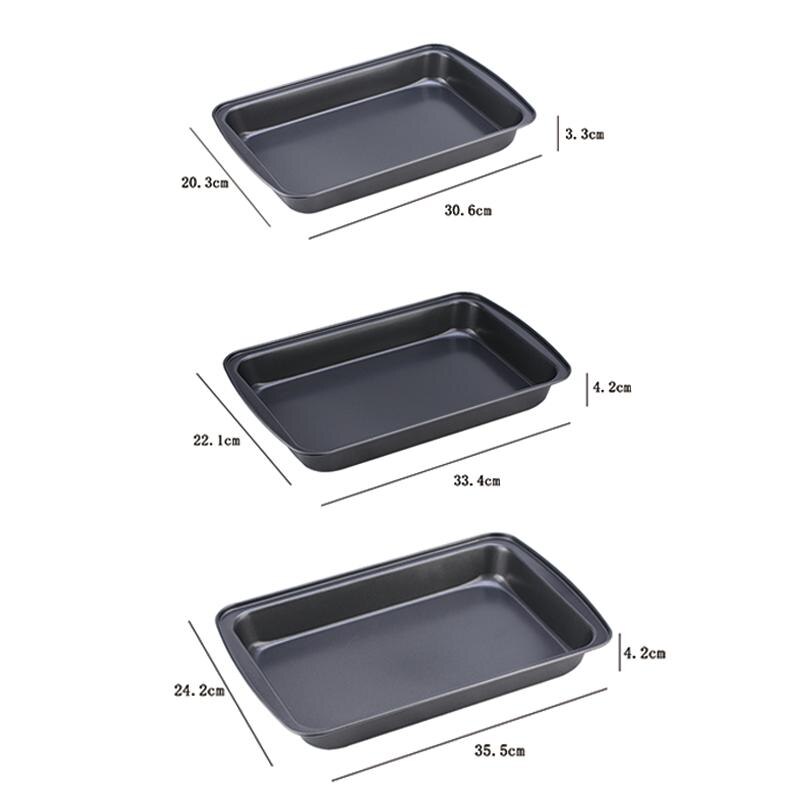 Rectangular Pan Jelly Roll Non stick Baking Pan Cookies Sheet Carbon Steel Cake Roll Metal Bakeware Biscuit Bread Loaf Pans