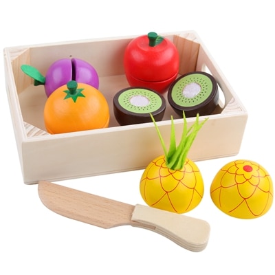 Per bambini di Simulazione di Frutta e Verdura di Educazione Precoce di Legno Ragazzo e Ragazza Giocattoli di Cucina Da Cucina Magnetico Combinazione Set Regalo: 2