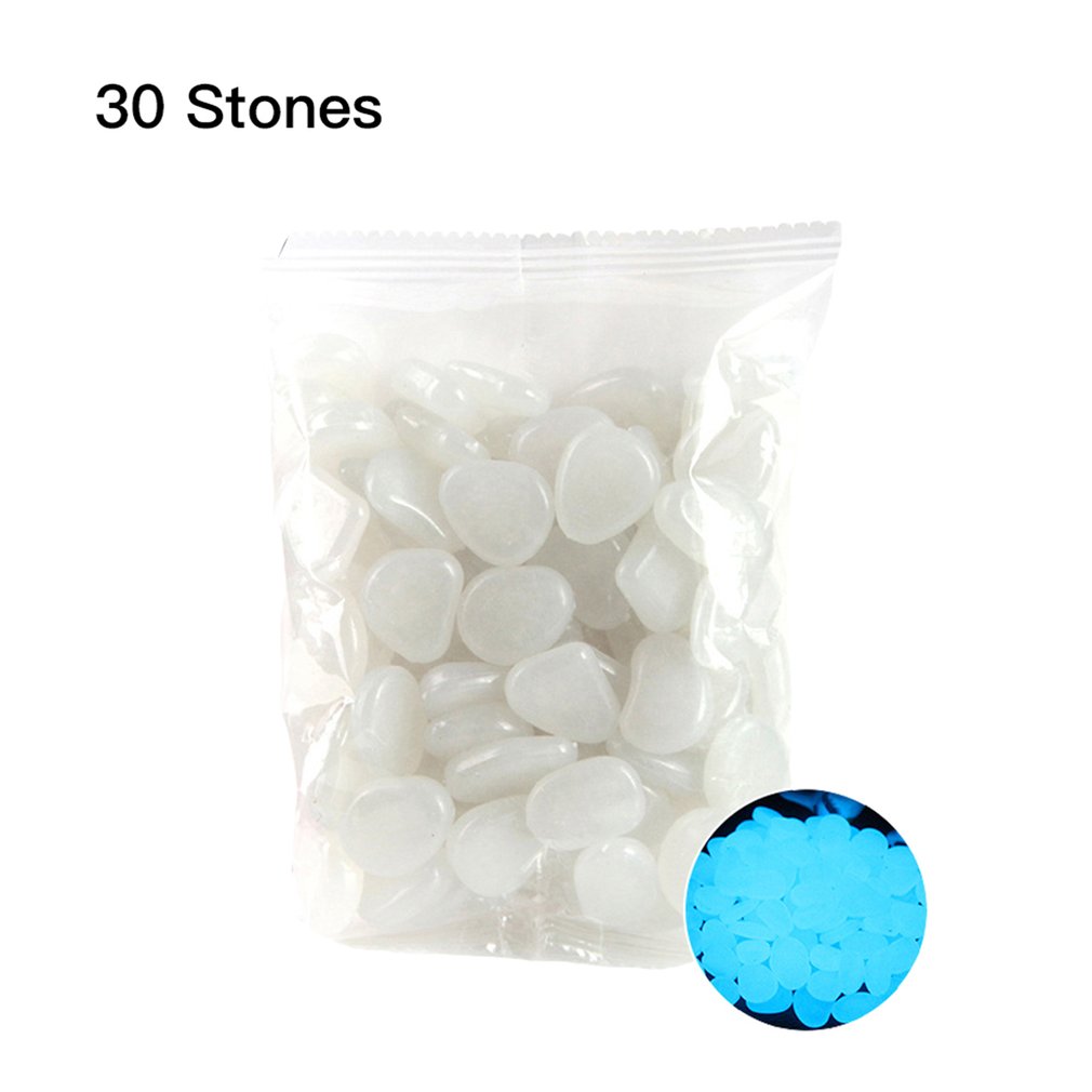 Garden Pebbles Glow Stones Rocks for Walkways Garden Path Patio Lawn Garden Yard Decor Luminous stonesWhite30pcs: MULTI