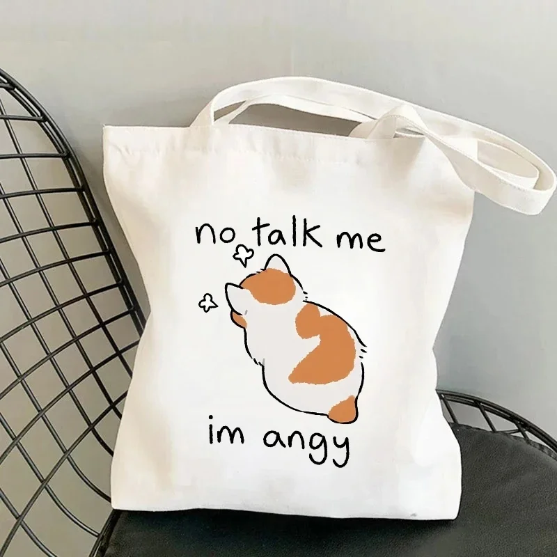 Söt tecknad djuraxelväska för flickor, dinosauriehajkatttryck, handväskor, reseförvaring, damer, ekologiska shoppingkassar i tyg: Mång