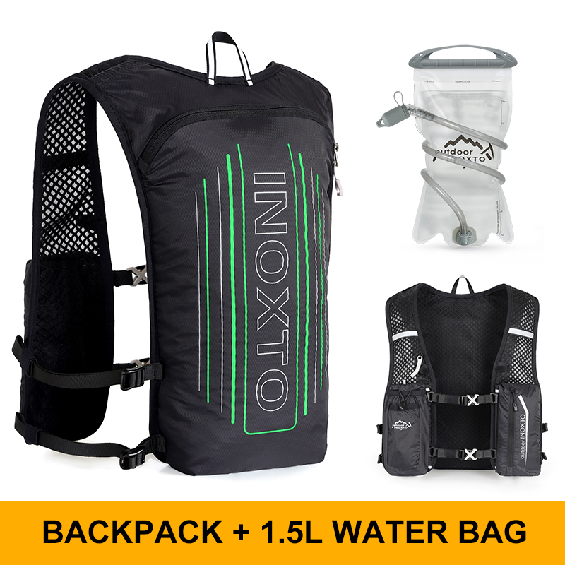 Reflektierende Weste für Damen und Herren, verstellbarer Brustgurt, Lauf-Trinkweste, leichter reflektierender Trinkrucksack, su: Elfenbein