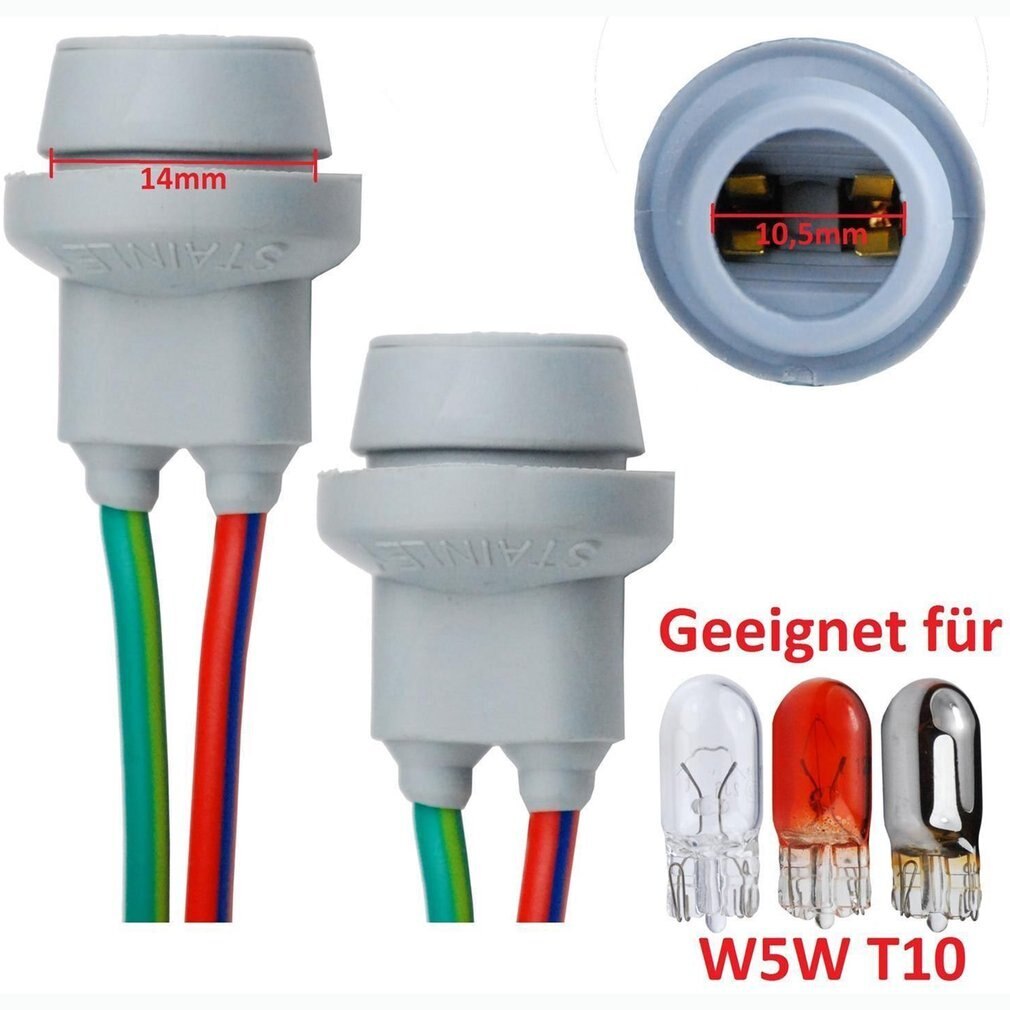 A pair of T10 W5W lamp sockets