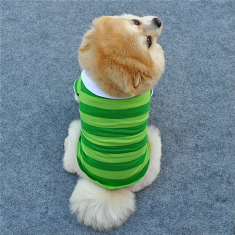 Forår / sommer klassisk kæledyr hund vest t-shirt stribet hund skjorte xs-xxl kæledyr tøj til hunde katte hvalp hund tøj