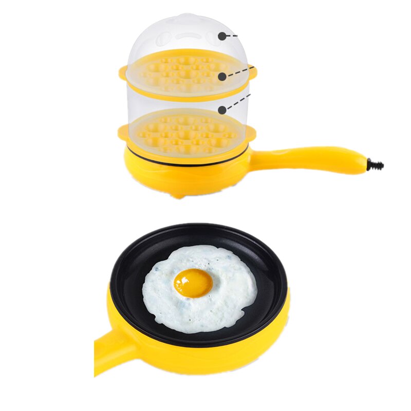 Multifunctional egg steamer, small frying pan, non-stick mini breakfast machine