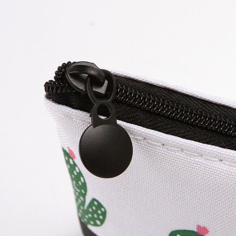 Vrouwen Canvas Rits Kleine Muntzakken Cactus Afdrukken Verse Mini Coin Holder Portemonnees Meisje Kinderen Portemonnee Sleutel Purse Pouch