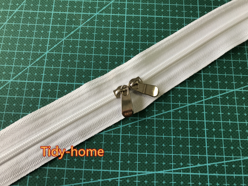 1 meter 1.5 meter nr. .3 nylon rits quilt rits beddengoed rits lange witte ritsen voor beddengoed met ritsschuivers: Witmetalen schuifregelaar / 1.5 meter 2 schuifregelaar