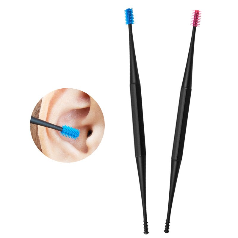 Zachte Siliconen Earpick Wax Ear Remover Oor Curette Pick Double-End Oor Schoner Lepel Spiraal Oor schoon Care Tools