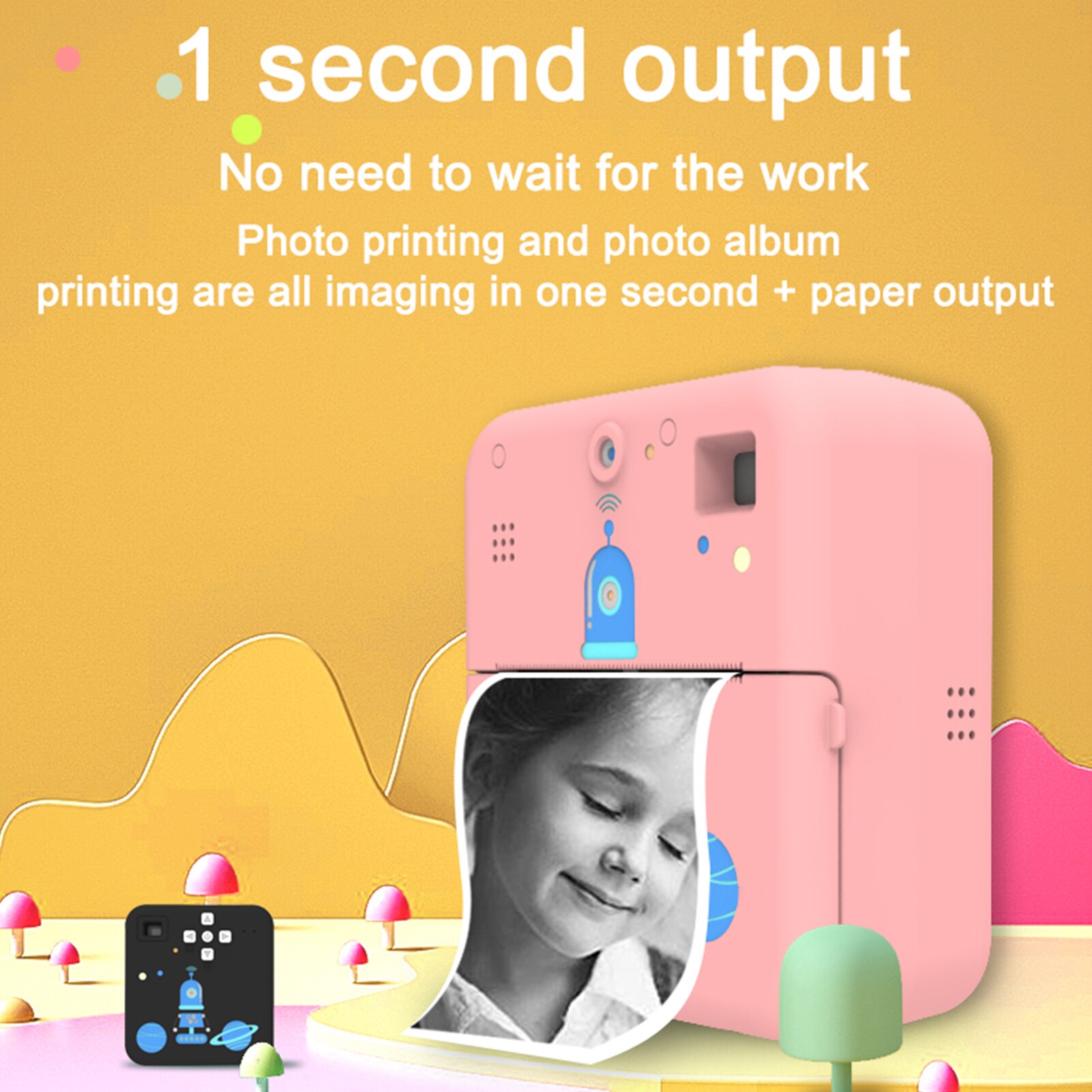 Mini Pocket Printer Camera Instant Print Portable Thermal Printing Machine Wireless BT Connection for Picture Label DIYHandcraft