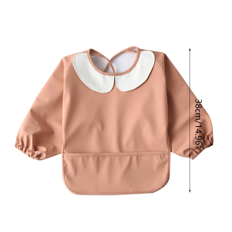 Waterdichte Pu Baby Bib Burp Doek Met Voedsel Pocket Zuigelingen Kinderen Lange Mouw Voeden Tekening Kiel Schort Jongens Meisjes Stuff: 12