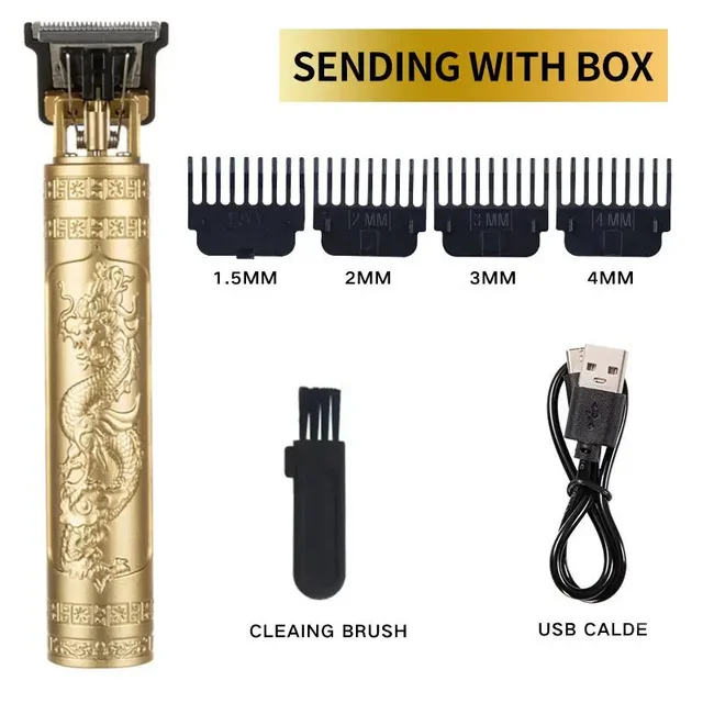 Professionelle T9 Vintage elektrische wiederaufladbare Haarschneidemaschine Haar Friseur Trimmer für Männer Haarschneiden: green