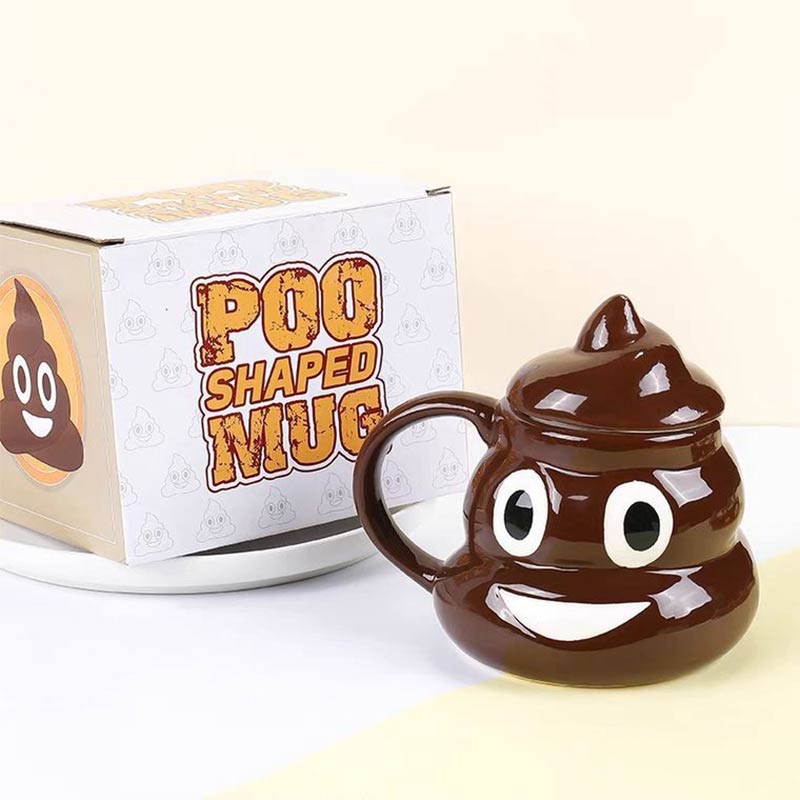 Cute Poop Mug Funny Ceramic Poop Water Cup with Lid Spoof Poop Coffee Cups Personality Wonderful Poop Cup Birthday