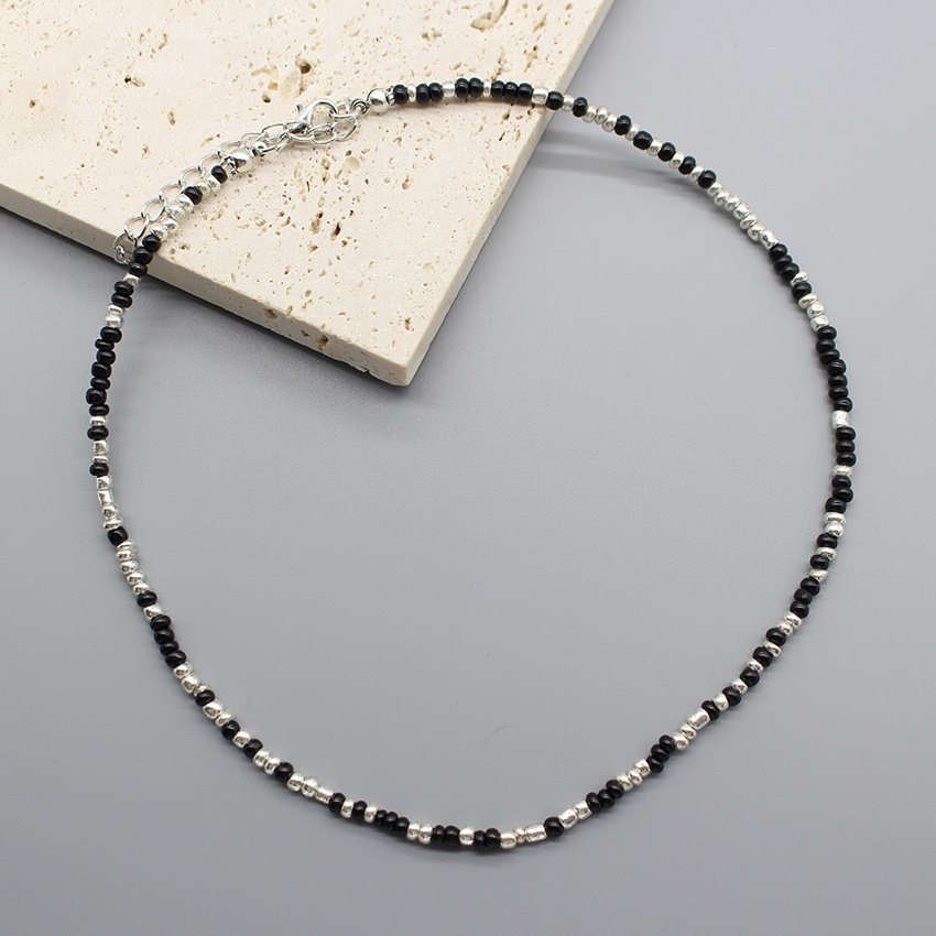 Gargantilla de cuentas de semillas simples para mujer, coreana, Collar bohemio colorido hecho a mano, Collar de cadena para el cuello, de joyería para mujer