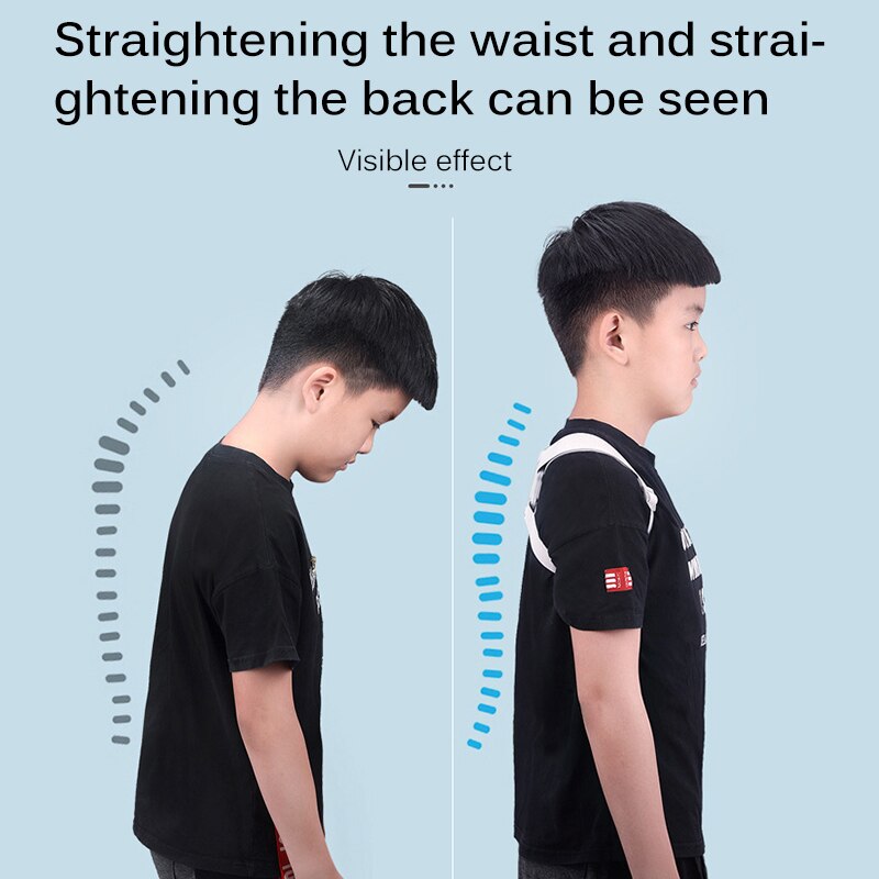 Børns kropsholdningskorrektur åndbar justerbar lige rygbælte lindring ryg skulder nakke smerter usynlig og behagelig
