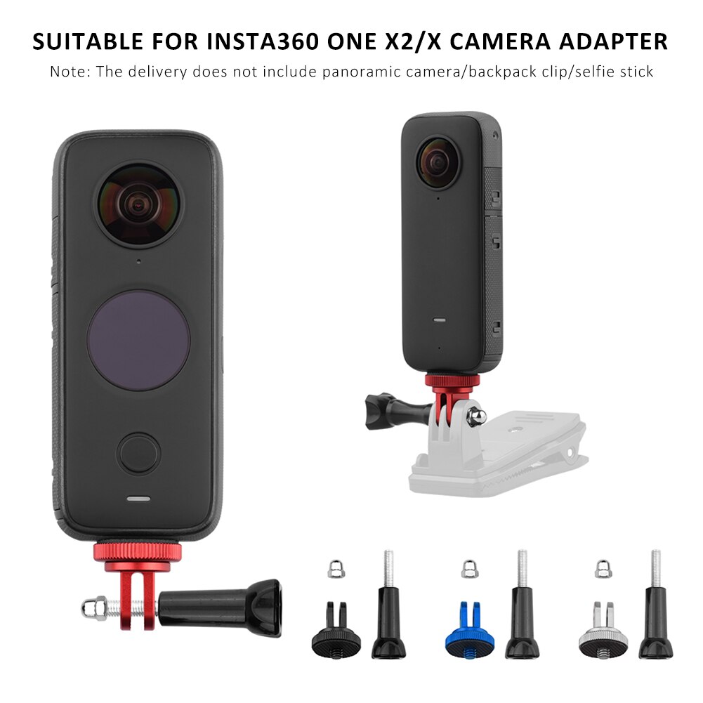 Adattatore per vite da 1/4 pollici con attacco in lega di alluminio per Action Camera per connettore Insta 360 ONE X2/X treppiede per Selfie