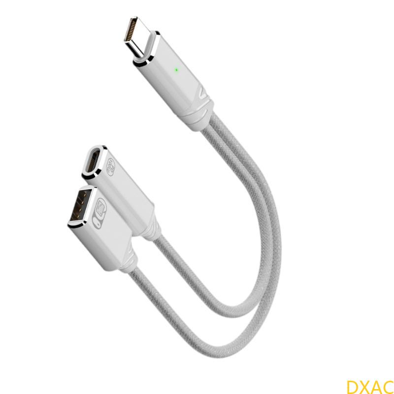 Dxac usb c splitter 100w usb c han til dobbelt hun-stik adapter type c usb 2.0 splitter kabelstik opladningsadapter