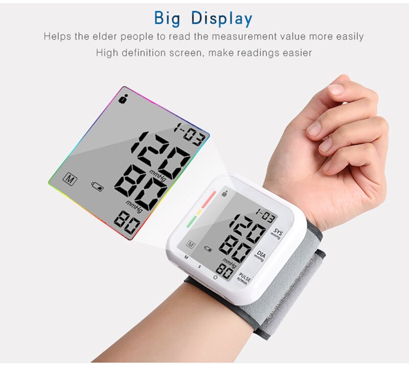 Usb Oplaadbare Bloeddrukmeter Engels Voice Automatische Elektrische Pr Tonometer Digitale Lcd-scherm Bloeddrukmeter
