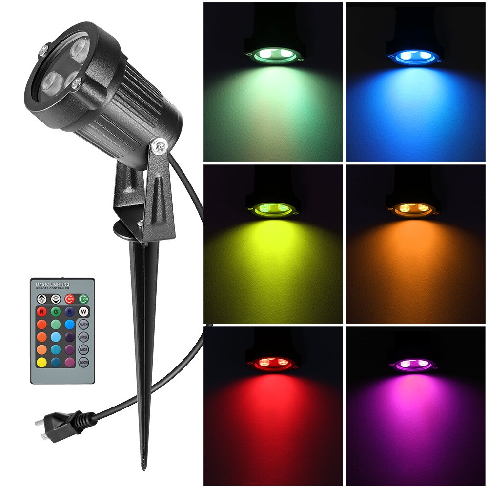 Mini AC 85-265V 6W RGB Remote IP65 Waterdichte LED Gazon Lamp Tuin Yard Outdoor Verlichting Spotlight landschap Lichten L01-RGB