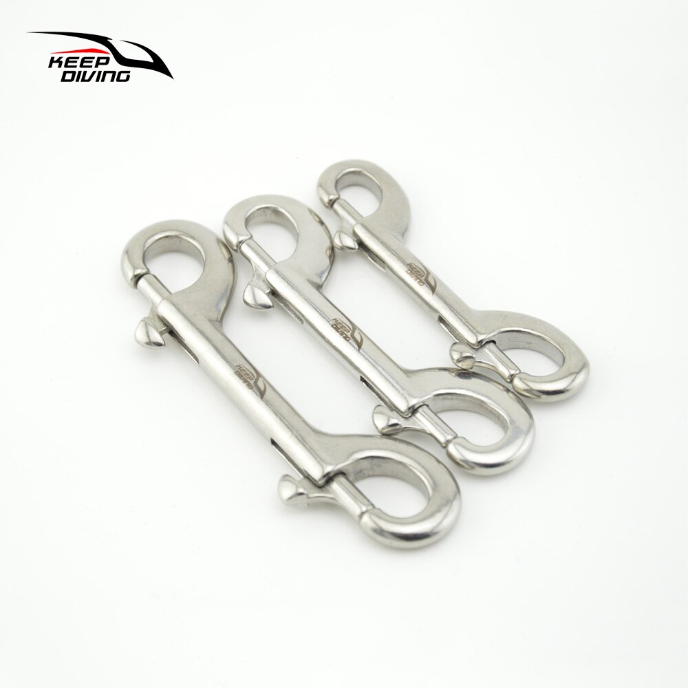 KEEP DIVING 3 PCS 316 Stainless Steel Scuba Diving Double Ended Hook Accessory For Equipment BCD Chioce Snap Bolt kit Quick Draw